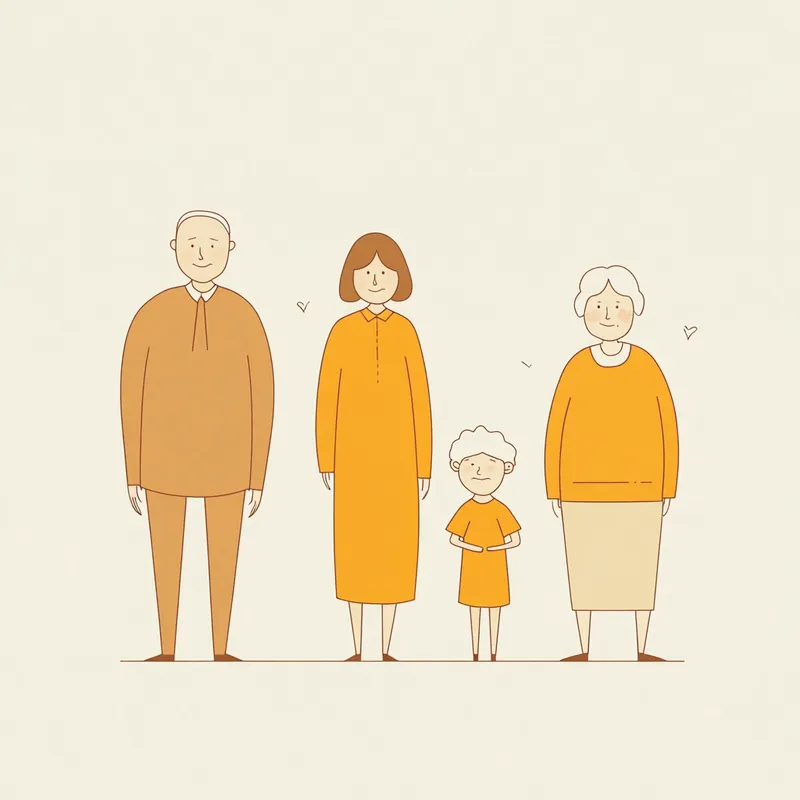 Multigenerational family in a supportive home setting